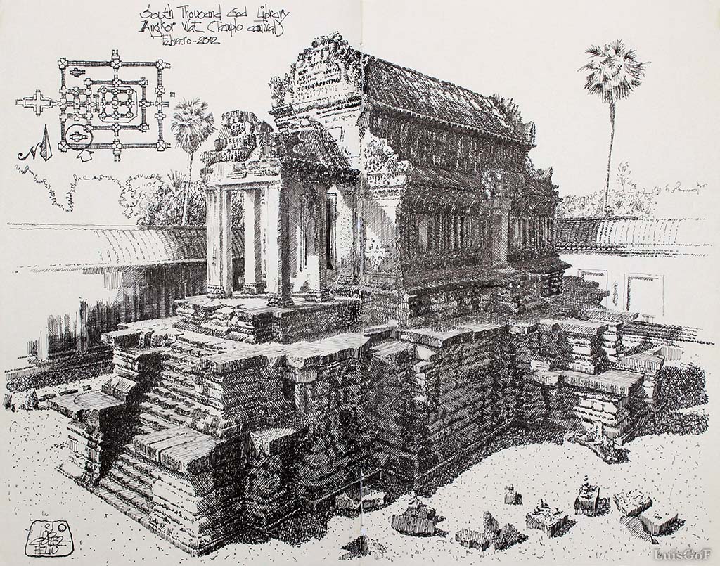 South Thousand God Library. Angkor Wat. Cambodia.