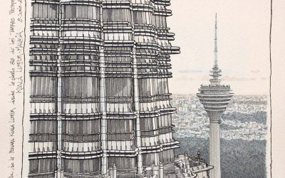 Vista de la Menara Kuala Lumpur desde las Torres Petronas